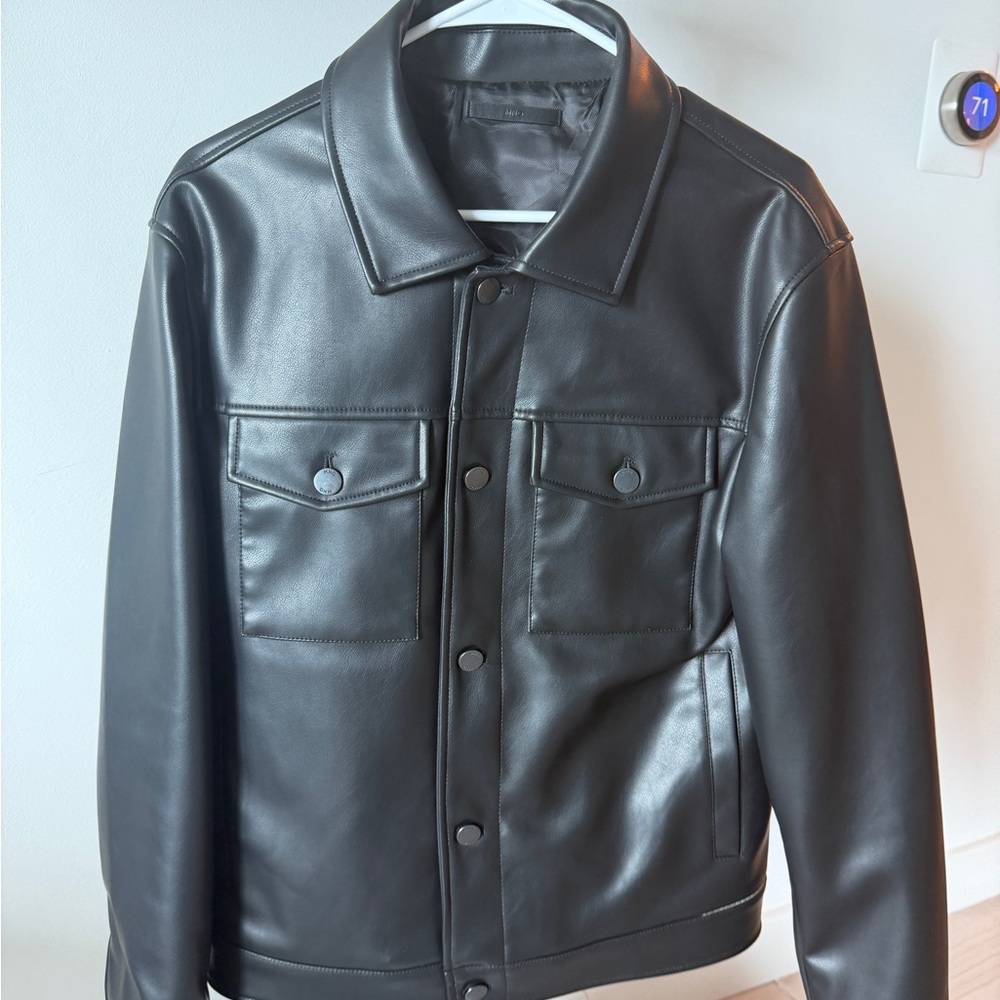 Mango Dark Leather Jacket
